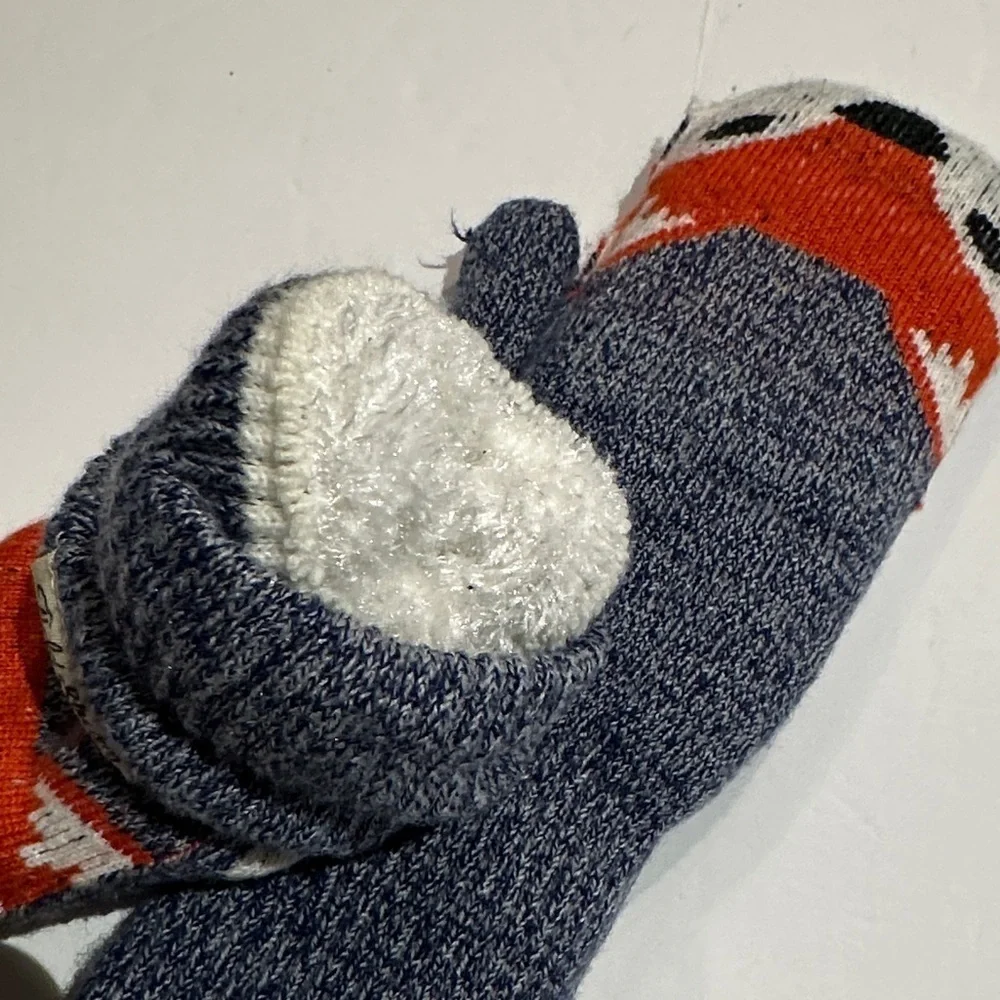 Field and Stream Fox Mittens - Blue and Orange
